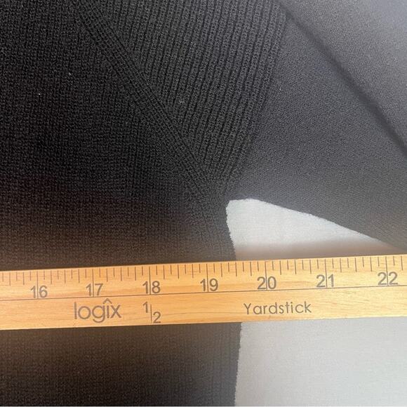 Eileen Fisher Merino Wool Tunic Sweater Womens XL Black V Neck Relaxed Basic - Picture 11 of 12